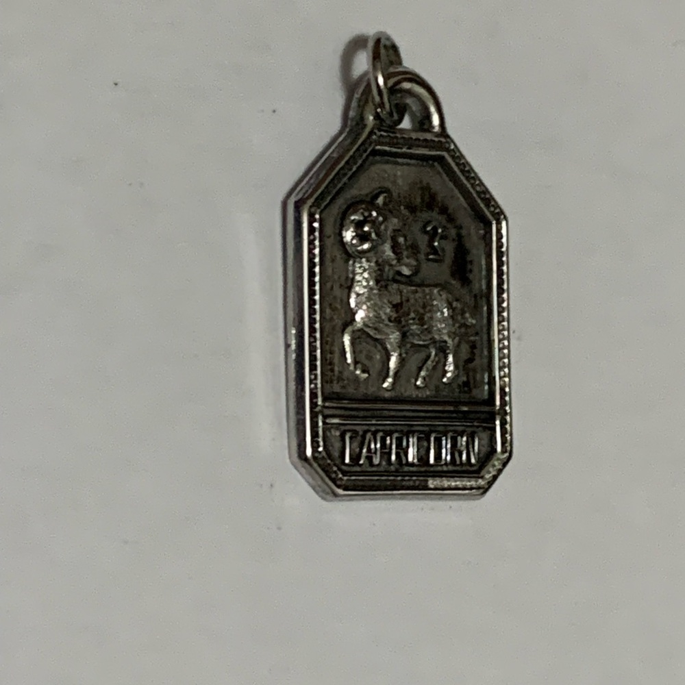 CAPRICORN zodiac pendant-charm with 18” chain New Vintage sterling silver - Picture 9 of 10